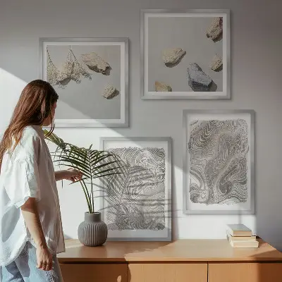 Moderne abstracte vormen meerluik in lijst