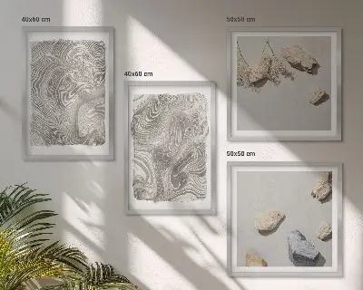 Moderne abstracte vormen meerluik in lijst