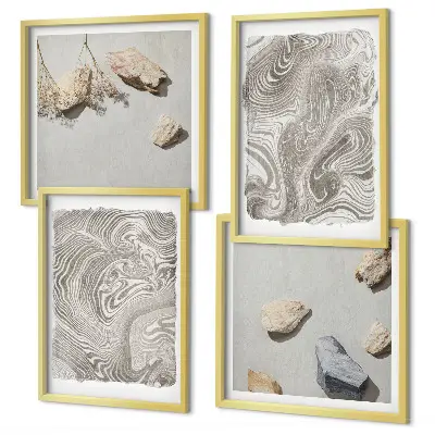 Moderne abstracte vormen meerluik in lijst