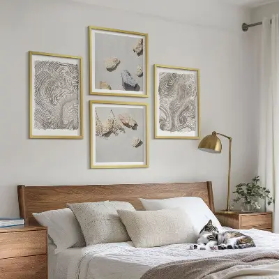 Moderne abstracte vormen meerluik in lijst