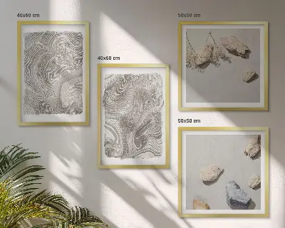 Moderne abstracte vormen meerluik in lijst