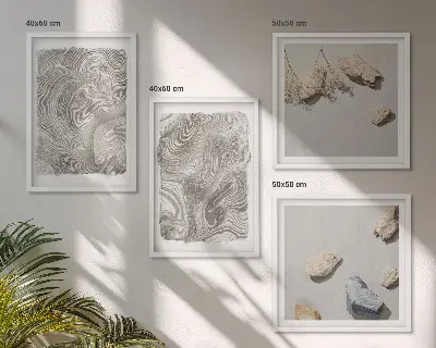 Moderne abstracte vormen meerluik in lijst