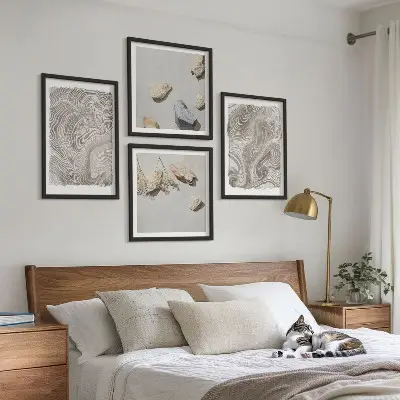 Moderne abstracte vormen meerluik in lijst