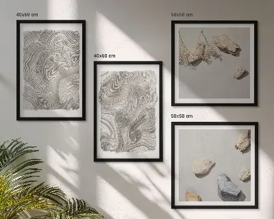 Moderne abstracte vormen meerluik in lijst