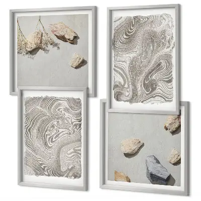 Moderne abstracte vormen meerluik in lijst