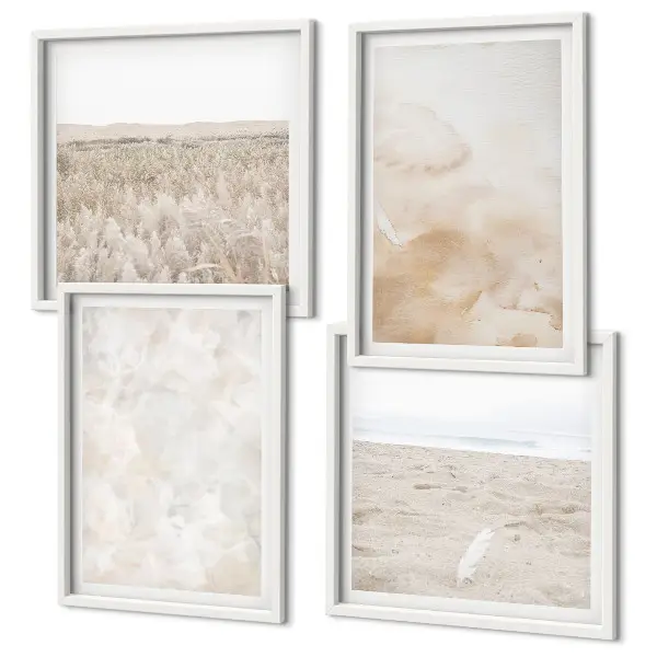 Set van posters met lijst Pastelkleurige, modieuze texturen
