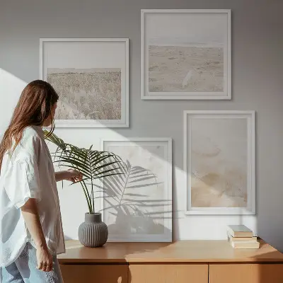 Set van posters met lijst Pastelkleurige, modieuze texturen