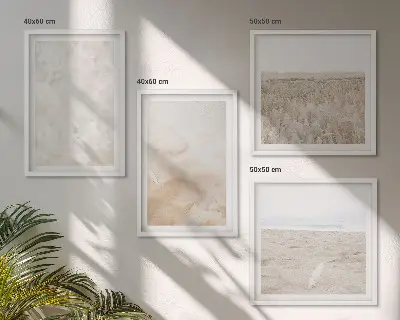 Set van posters met lijst Pastelkleurige, modieuze texturen