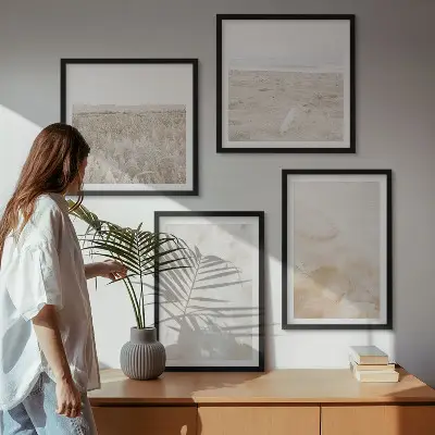 Set van posters met lijst Pastelkleurige, modieuze texturen