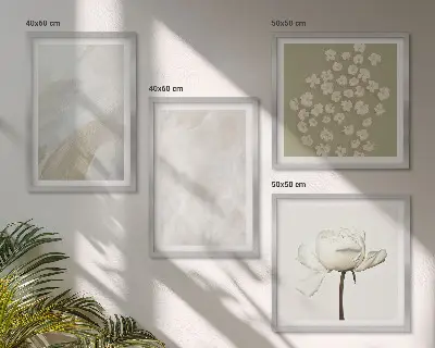Bloemen met modieuze boho-texturen meerluik in lijst