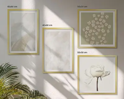 Bloemen met modieuze boho-texturen meerluik in lijst