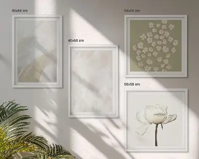 Bloemen met modieuze boho-texturen meerluik in lijst