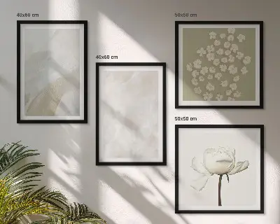 Bloemen met modieuze boho-texturen meerluik in lijst