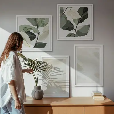 Set van posters met lijst Heldere abstracte boho-schilderijen