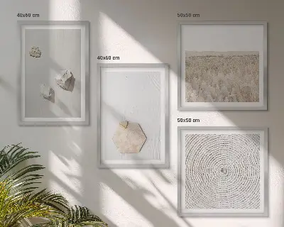 Lichte boho-zandtexturen meerluik in lijst