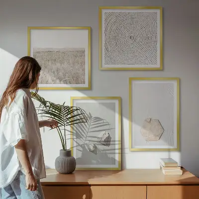 Lichte boho-zandtexturen meerluik in lijst