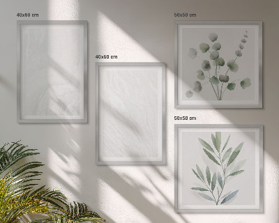 Set van posters met lijst Marmeren structuur pastelkleurige takjes