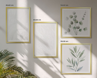 Set van posters met lijst Marmeren structuur pastelkleurige takjes