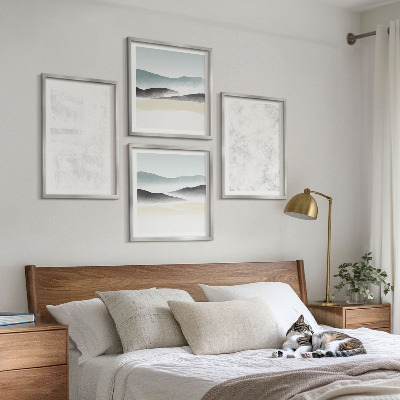 Set van posters met lijst Witte vlekken op een canvas achtergrond