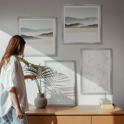 Set van posters met lijst Witte vlekken op een canvas achtergrond