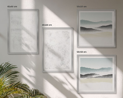 Set van posters met lijst Witte vlekken op een canvas achtergrond