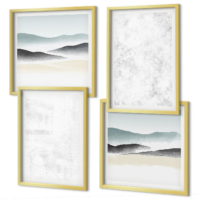 Set van posters met lijst Witte vlekken op een canvas achtergrond
