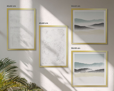 Set van posters met lijst Witte vlekken op een canvas achtergrond