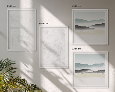 Set van posters met lijst Witte vlekken op een canvas achtergrond