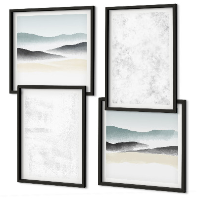 Set van posters met lijst Witte vlekken op een canvas achtergrond