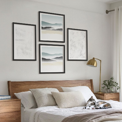 Set van posters met lijst Witte vlekken op een canvas achtergrond