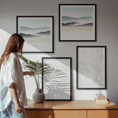 Set van posters met lijst Witte vlekken op een canvas achtergrond