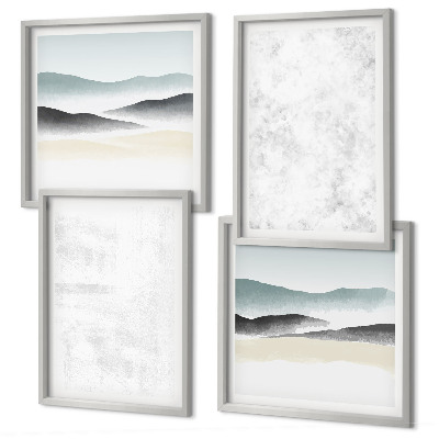 Set van posters met lijst Witte vlekken op een canvas achtergrond