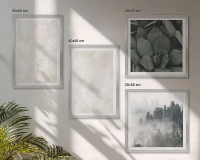 Meerluik in lijst met pastelkleurig marmeren steenmotief