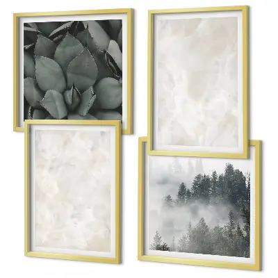 Meerluik in lijst met pastelkleurig marmeren steenmotief