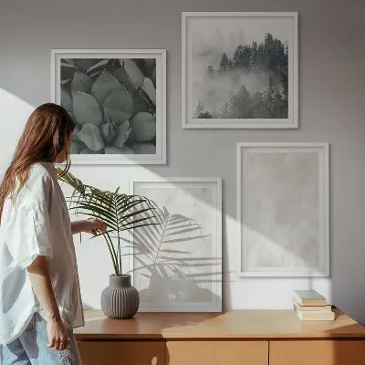 Meerluik in lijst met pastelkleurig marmeren steenmotief