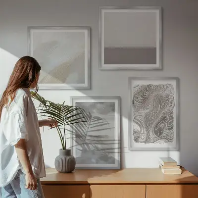 Industriële ontwerpstructuren set van posters met lijst