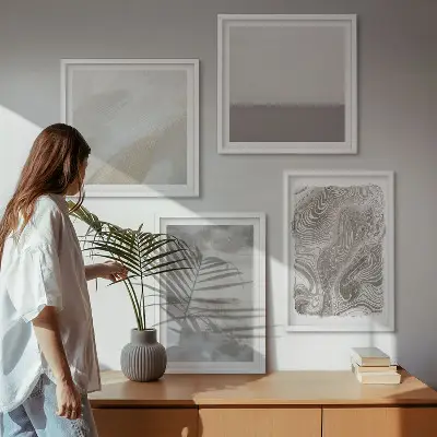 Industriële ontwerpstructuren set van posters met lijst