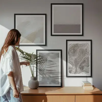 Industriële ontwerpstructuren set van posters met lijst