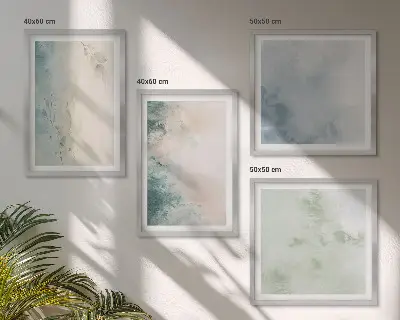 Meerluik in lijst gemorste aquarelverf in canvasstijl