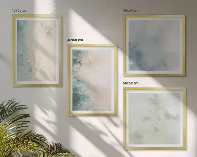 Meerluik in lijst gemorste aquarelverf in canvasstijl