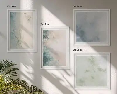 Meerluik in lijst gemorste aquarelverf in canvasstijl