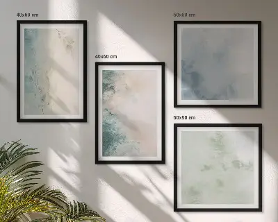 Meerluik in lijst gemorste aquarelverf in canvasstijl