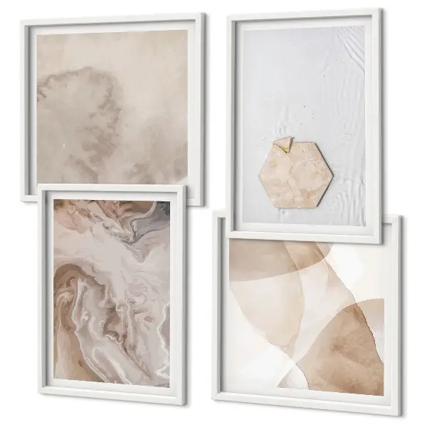 Set posters met lijst geïnspireerd door abstracte natuur