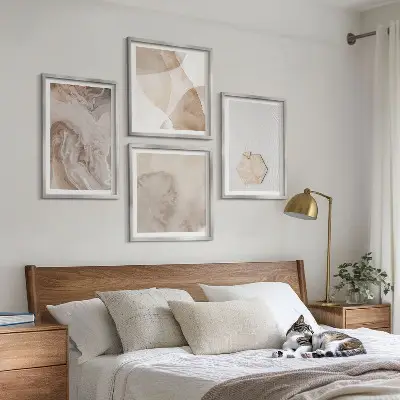 Set posters met lijst geïnspireerd door abstracte natuur