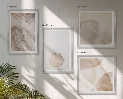 Set posters met lijst geïnspireerd door abstracte natuur