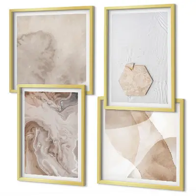 Set posters met lijst geïnspireerd door abstracte natuur