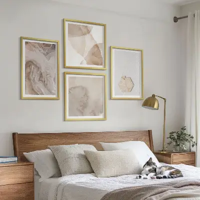Set posters met lijst geïnspireerd door abstracte natuur