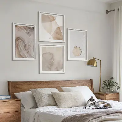 Set posters met lijst geïnspireerd door abstracte natuur