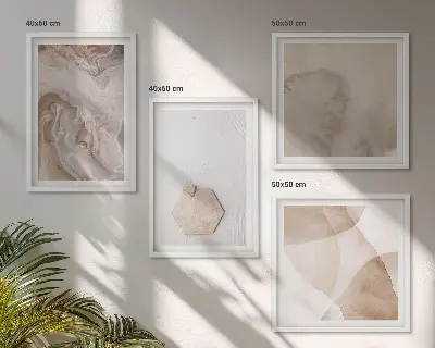 Set posters met lijst geïnspireerd door abstracte natuur