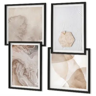 Set posters met lijst geïnspireerd door abstracte natuur